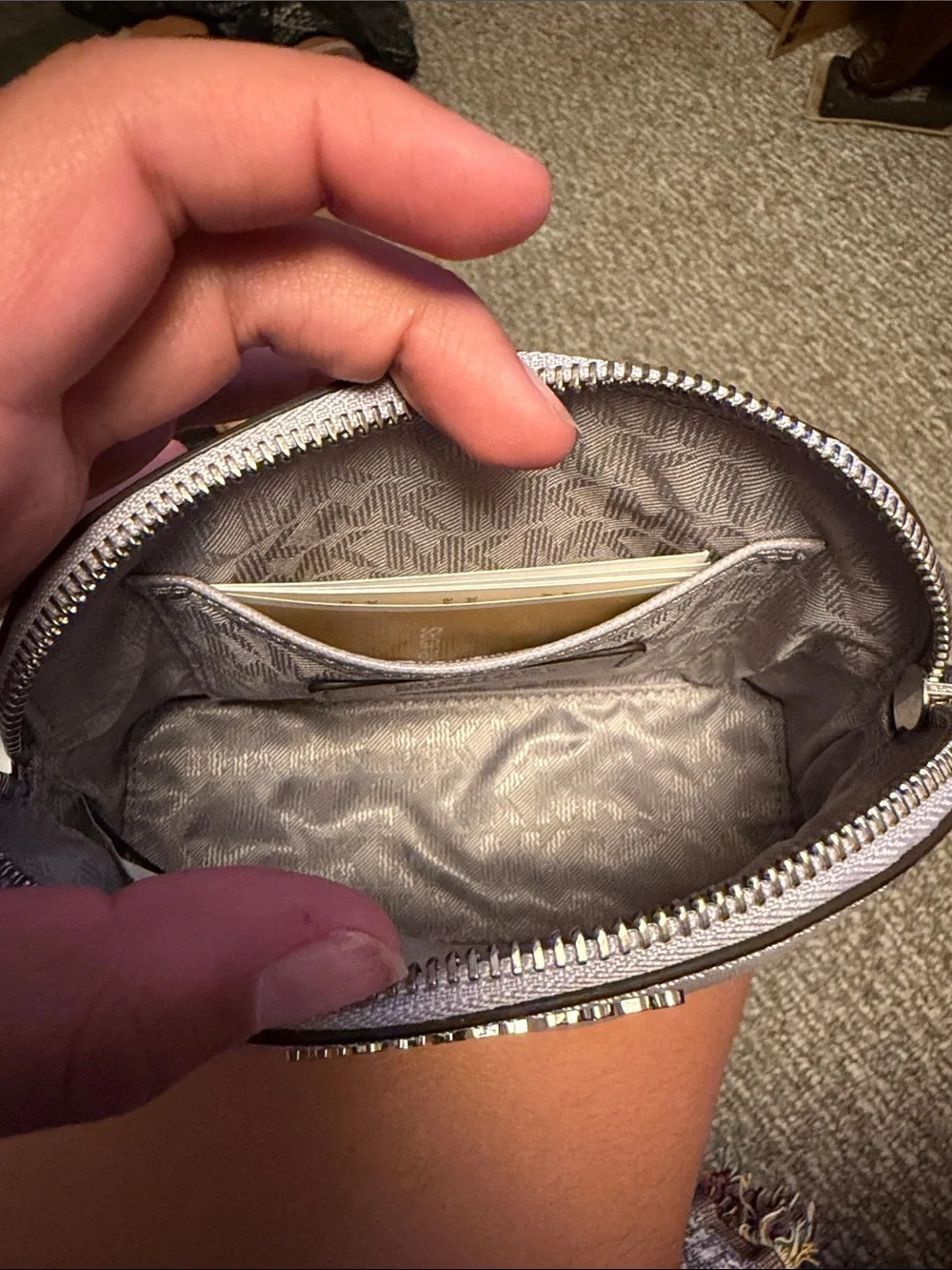 Michael Kors Lilac Dome Saffiano Cosmetic Pouch